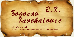 Bogosav Kuvekalović vizit kartica